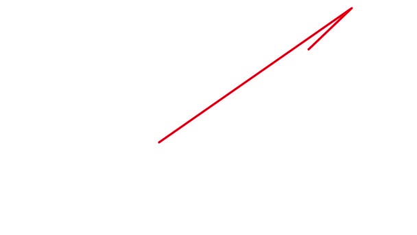 Анімований Лінійно Червоний Значок Паперового Літака Символ Малюється Поступово Концепція — стокове відео