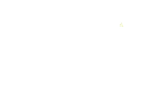 Анімована Золота Ікона Паперового Літака Летить Центру Лінійний Символ Концепція — стокове відео