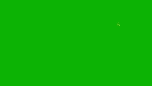 中央から飛んでくる紙飛行機のアニメーション黄金のアイコン 線形記号 飛行機旅行 ビジネス 自由の概念 ループビデオだ 緑の背景に独立したベクトル図 — ストック動画