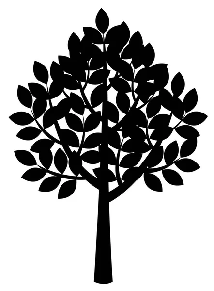 Flat Tree Icon Leaves Branches Black Symbol Concept Ecology Vector — Stock Vector