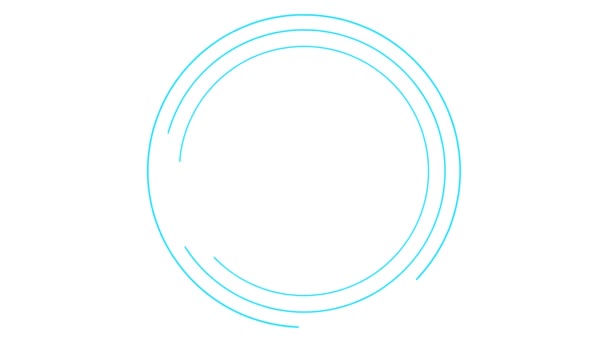 Κινούμενο Μπλε Κυκλικό Πλαίσιο Περιστρέφεται Γραμμικό Σύμβολο Περιστρέφεται Αντιγραφή Χώρου — Αρχείο Βίντεο