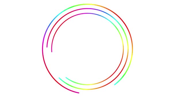 Animowane Kolorowe Okrągłe Obraca Ramą Symbol Liniowy Obraca Się Skopiuj — Wideo stockowe