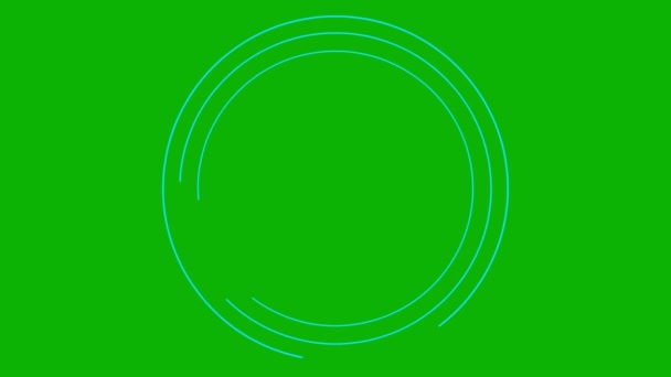 Animated Blue Circular Frame Spins Linear Symbol Rotates Copy Space — Stock Video