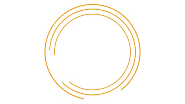 动画橙色圆形框架旋转 线性符号旋转 复制文本的空间 在白色背景上孤立的向量图 — 图库视频影像