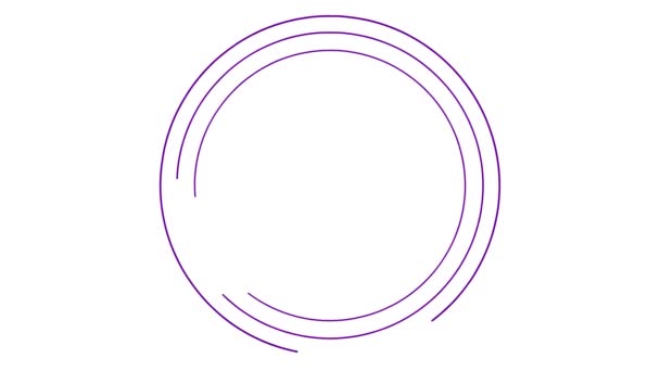 动感紫罗兰色圆框旋转 线性符号旋转 复制文本的空间 在白色背景上孤立的向量图 — 图库视频影像
