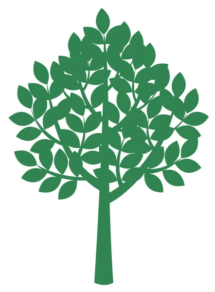 Flat Tree Icon Leaves Branches Green Symbol Concept Ecology Vector — Stock Vector