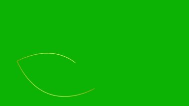 Animasyon altın nilüfer ikonu. Sembol yavaş yavaş çizilir. Yoga kavramı. Vektör illüstrasyonu yeşil arkaplanda izole edildi.