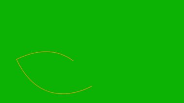 Animasyon turuncu nilüfer ikonu. Sembol yavaş yavaş çizilir. Yoga kavramı. Vektör illüstrasyonu yeşil arkaplanda izole edildi.