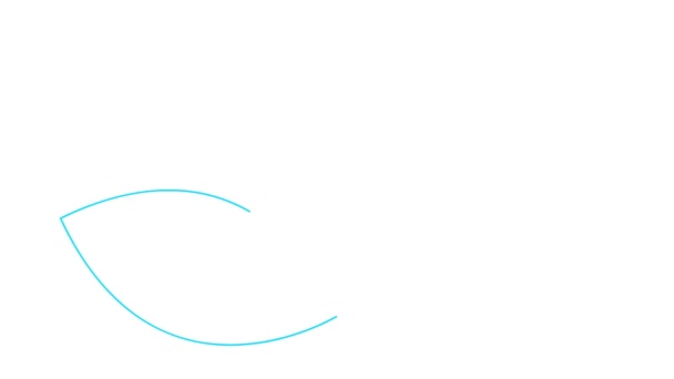 Animated Blue Linear Lotus Icon Symbol Drawn Gradually Concept Yoga — Stock Video