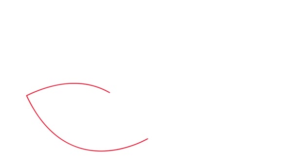 Icono Loto Lineal Rojo Animado Símbolo Dibuja Gradualmente Concepto Yoga — Vídeos de Stock