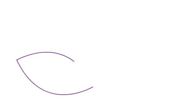 Icono Loto Lineal Violeta Animado Símbolo Dibuja Gradualmente Concepto Yoga — Vídeos de Stock