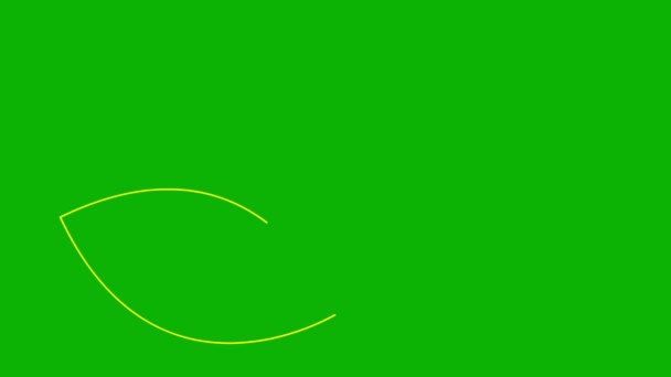 动画黄色线莲图标 符号是逐渐画出来的 瑜伽的概念 在绿色背景上孤立的向量图 — 图库视频影像