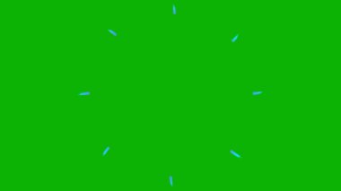 Animasyon el, ışınların pembe mavi sembolünü çizdi. Döngülü video. Düz vektör çizimi yeşil arkaplanda izole edildi.