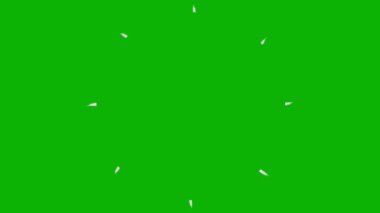 Animasyon el çizimi ışınların gümüş sembolü. Döngülü video. Düz vektör çizimi yeşil arkaplanda izole edildi.