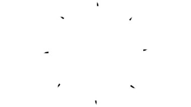 Canlandırılmış el, ışınların siyah sembolünü çizdi. Döngülü video. Düz vektör çizimi beyaz arkaplanda izole edildi.