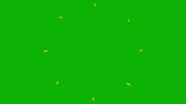 Animasyon el ışınların altın sembolünü çizdi. Döngülü video. Düz vektör çizimi yeşil arkaplanda izole edildi.