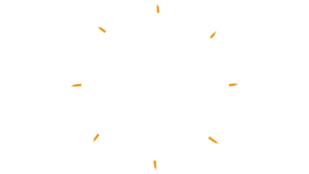 Animado Mano Dibujado Símbolo Naranja Los Rayos Vídeo Bucle Ilustración — Vídeo de stock