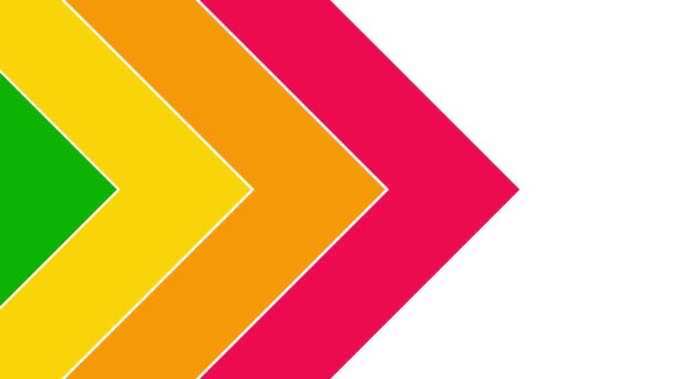Fundo Cor Animado Tiras Setas Multicoloridas Decorativas Movem Esquerda Para — Vídeo de Stock