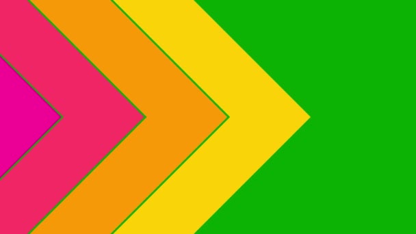 Fundo Cor Animado Tiras Setas Multicoloridas Decorativas Movem Esquerda Para — Vídeo de Stock