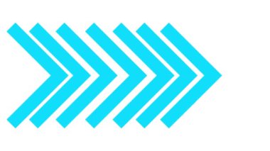 Üçgen okun animasyon mavi sembolü. Düz çizgili ikon sağ tarafı gösteriyor. Döngülü video. Vektör illüstrasyonu beyaz arkaplanda izole edildi.