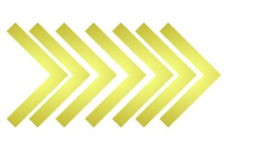 Üçgen okun animasyon altın sembolü. Düz çizgili ikon sağ tarafı gösteriyor. Döngülü video. Vektör illüstrasyonu beyaz arkaplanda izole edildi.