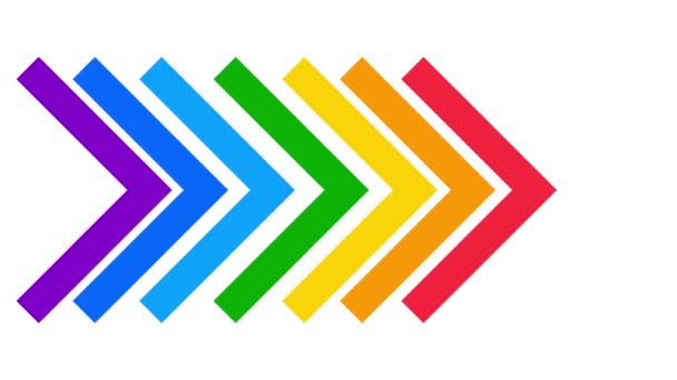 Symbole Coloré Animé Flèche Triangulaire Icône Plate Rayée Multicolore Pointe — Video