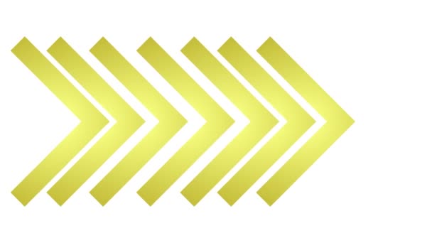 Símbolo Dourado Animado Seta Triangular Ícone Listrado Plano Aponta Para — Vídeo de Stock