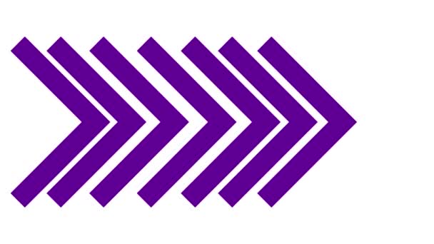 Símbolo Violeta Animado Flecha Triangular Icono Rayas Planas Apunta Derecha — Vídeos de Stock