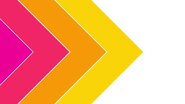 Анимированный Цветовой Фон Треугольных Полос Декоративные Многоцветные Стрелки Перемещаются Слева — стоковое видео