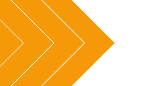 Fondo Naranja Animado Tiras Triangulares Las Flechas Decorativas Mueven Izquierda — Vídeo de stock