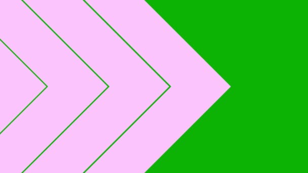 Fundo Rosa Animado Tiras Triangulares Setas Decorativas Movem Esquerda Para — Vídeo de Stock