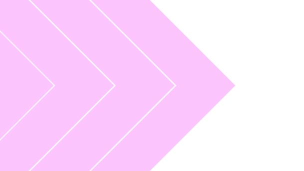三角带的动画粉色背景 装饰箭从左移到右移 循环视频 几何背景 白色背景上孤立的平面矢量图 — 图库视频影像