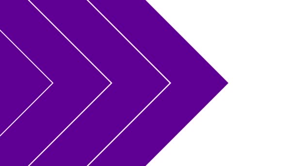 三角形のストリップからのアニメーション紫色の背景 装飾的な矢印が左から右に移動します ループビデオだ 幾何学的背景 白い背景に孤立したフラットベクトルイラスト — ストック動画