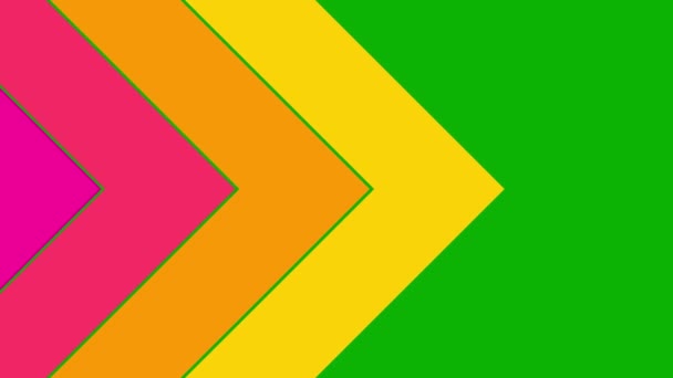 Geanimeerde Kleur Achtergrond Van Driehoekige Stroken Decoratieve Veelkleurige Pijlen Bewegen — Stockvideo