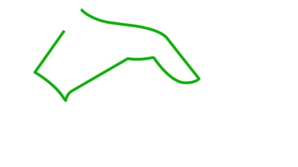 Pojawia Się Animowana Zielona Ikona Uścisku Dłoni Symbol Jest Narysowany — Wideo stockowe
