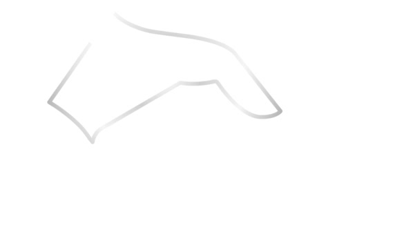 Ícone Aperto Mão Linear Prata Animado Aparece Símbolo Desenhado Conceito — Vídeo de Stock