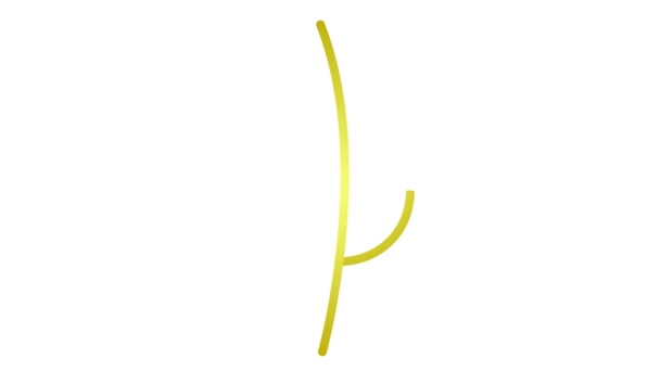 Анимированный Линейный Золотой Лист Икона Растений Символ Рисуется Постепенно Концепция — стоковое видео