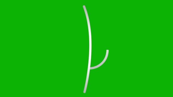 アニメーションリニアシルバーリーフ 植物のアイコン シンボルは徐々に描かれている 有機食品 エコロジー アグロニー 収穫の概念 緑色の背景に分離されたベクトルイラスト — ストック動画