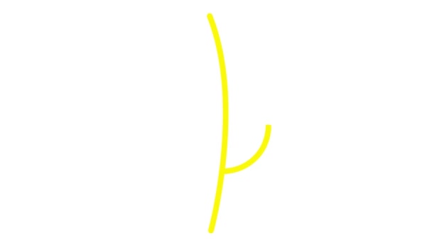 Folha Amarela Linear Animada Ícone Planta Símbolo Desenha Gradualmente Conceito — Vídeo de Stock