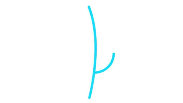 Анимированный Линейный Синий Лист Икона Растений Символ Рисуется Постепенно Концепция — стоковое видео