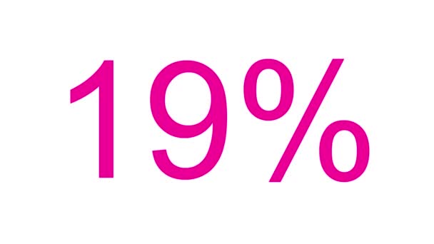 Animated Pink Loading Symbol 100 Percent Loading Bar Icon Magenta — Stock Video