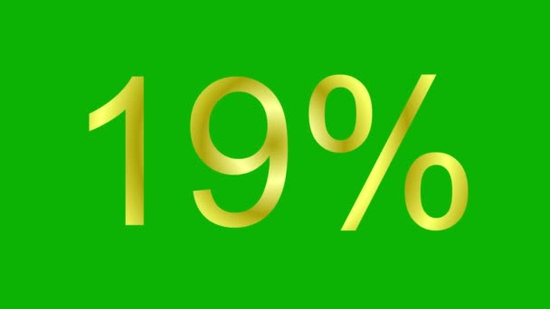 Animated Golden Loading Symbol 100 Percent Loading Bar Icon Sign — Stock Video