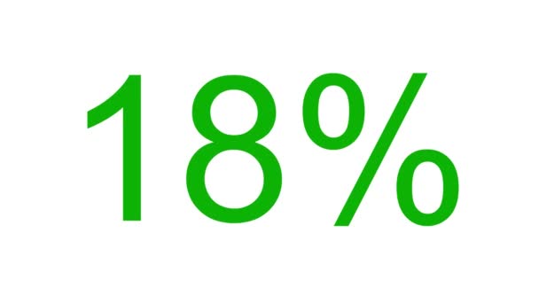 Animated Green Loading Symbol 100 Percent Loading Bar Icon Sign — Stock Video