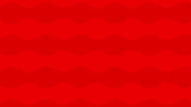 Animasyon kırmızı dalgalar arka plan. Döngülü video. Dekoratif dalgalar yavaş yavaş hareket eder. Düz desen. Vektör illüstrasyonu.