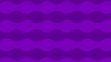 Animasyon menekşe dalgaları arka planı. Döngülü video. Dekoratif mor dalgalar yavaş yavaş hareket eder. Düz desen. Vektör illüstrasyonu.