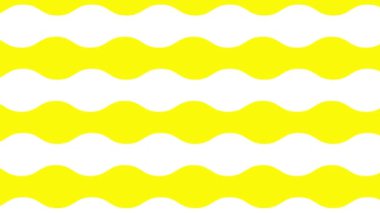 Animasyon sarı dalga arka planı. Döngülü video. Dekoratif dalgalar yavaş yavaş hareket eder. Düz desen. Beyaz arkaplanda izole edilmiş vektör illüstrasyonu.