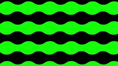 Animasyon kara dalgalar arka planı. Döngülü video. Dekoratif dalgalar yavaş yavaş hareket eder. Düz desen. Yeşil arkaplanda izole edilmiş vektör illüstrasyonu.