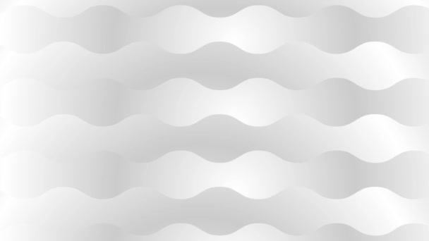 アニメーションされた銀の波の背景 ループされたビデオ 装飾的な波は徐々に動いている フラットパターン ベクトルイラスト — ストック動画