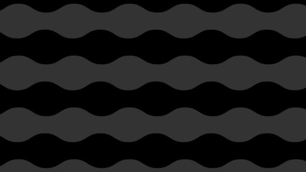 动画黑波背景 循环视频 装饰波逐渐移动 平面图案 矢量说明 — 图库视频影像
