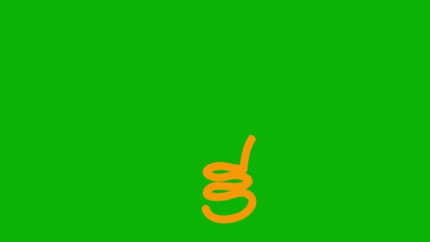電球のオレンジ色のアイコンをアニメーションしました アイデアとクリエイティブの概念 シンボルは徐々に描かれている ループされたビデオ 緑の背景に単離された線ベクトルイラスト — ストック動画